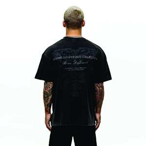 เสื้อยืดผ้าคอตตอนผ้าไผ่คอมบ์หนาทรงหลวมสำหรับผู้ชายพิมพ์โลโก้ผ้าไมโครไฟเบอร์สีขาวแบบเรียบ100% งานตามสั่ง - Product Image 2