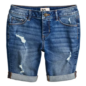 Nueva llegada de las mujeres 95% de algodón Oxford Denim Jeans Shorts Venta al por mayor Sexy Pantalones Botón Transpirable Secado rápido Ecológico - Product Image 4
