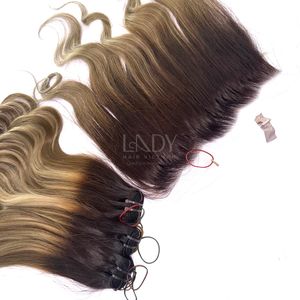 Extensiones de cabello humano vietnamita de color resaltado de pelo fino de bebé hinchable de la más alta calidad, conjunto Frontal y paquetes 2025 - Product Image 4