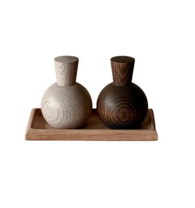 Set of Two Spice Bottle Storage Container Jars Sets Wooden Acacia Wood Barbecue <b>Salt</b> <b>Pepper</b> <b>Shakers</b> - Product Image 2