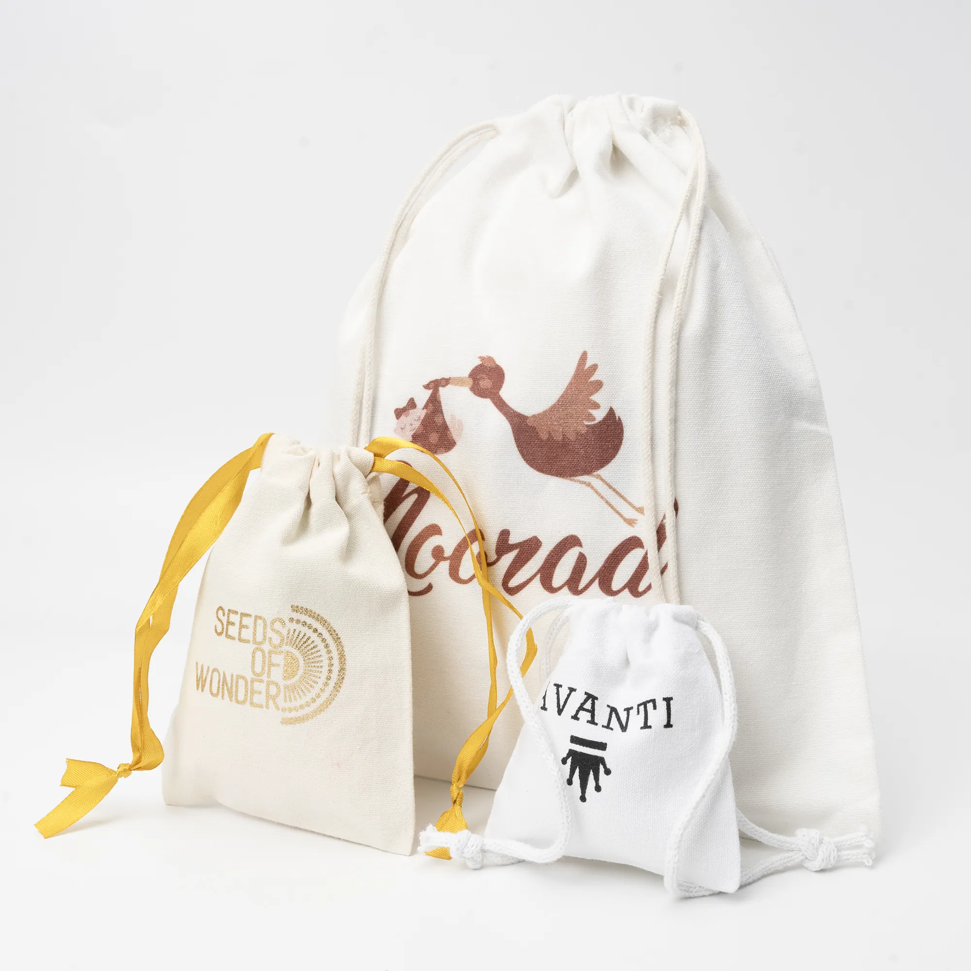 Sacchetti con coulisse sacchetti con copertura antipolvere sacchetto antipolvere di lusso per borse Eco Friendly Logo personalizzato cotone per vestiti serigrafia su tela