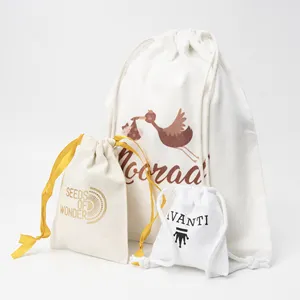 Sacchetti con coulisse sacchetti con copertura antipolvere sacchetto antipolvere di lusso per borse Eco Friendly Logo personalizzato cotone per vestiti serigrafia su tela