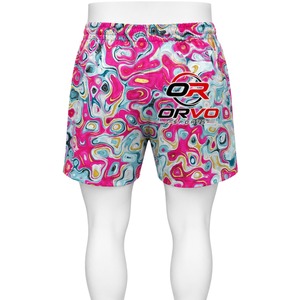 ORVO SPORTS Men's Heat-Transfer Printed Board <b>Shorts</b> Quick Dry Mid Waist Drawstring <b>Swimwear</b> <b>Short</b> Length Polyester/Cotton - Product Image 2