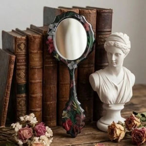 Resin Hand Mirror with Smooth Glossy Finish Perfect for Daily Use Makeup or Decorative Purposes Adding Stylish touch - Product Image 1
