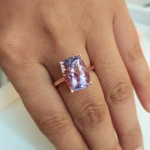 Romantic Design 925 Sterling Silver Amethyst Stone <b>Ring</b> for <b>Wedding</b> Engagement or Gift Gemstone <b>Rings</b> for Women and Girls - Product Image 2