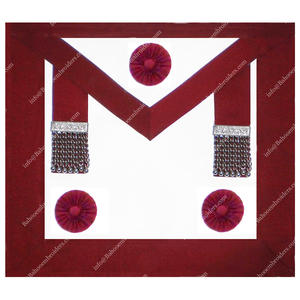 TABLIER D'ÉTAGNATEUR PROVINCIAL D'ARTISANAT MAÇONNIQUE AVEC TROIS ROSETTES-TABLIER D'ÉTATEUR MAÇONNIQUE-TABLIER MAÇON REGALIA - Product Image 1