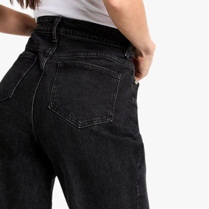 Pantalones cómodos de mujer de buena calidad, pantalones vaqueros de talla grande para mujer, pantalones vaqueros de algodón, Pantalones vaqueros de pierna recta para mujer, tela vaquera - Product Image 2