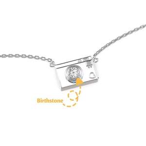 Collar de Acero Inoxidable Jeulia con Foto Personalizada y Grabado de Piedra de Nacimiento - Product Image 3