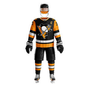 Uniforme de hockey sobre hielo para hombre con diseño de logotipo personalizado OEM/ODM, ropa deportiva de poliéster 100%, conjuntos de hockey superventas con nombre de equipo personalizado - Product Image 3