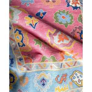 Alfombra de lana de Nueva Zelanda, alfombras Oushak anudadas a mano en forma de rectángulo, alfombra Floral hecha a mano, venta al por mayor, cualquier espacio de ITHL - Product Image 3