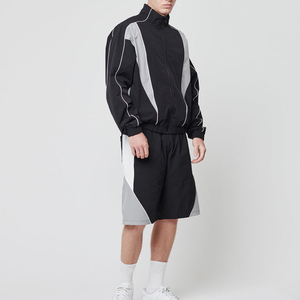 Personalizado de alta calidad 95% poliéster 5% Spandex chaquetas a prueba de viento tejido de cuatro vías estiramiento ropa deportiva chándales ligeros para hombres - Product Image 1