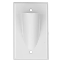 Plaque frontale encastrée simple pour câble multimédia audio/vidéo basse tension, en ABS blanc