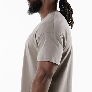 94% algodón 6% Spandex Signature Performance ajustado corte raglán manga corta cuello redondo cedro hombres hombro caído camiseta - Product Image 6