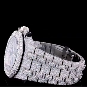 Diamond Men's Luxury Handmade Fully <b>for</b> Ice Hip Hop <b>Watches</b> VVS Moissanite Automatic Quartz Movement Glass Dial Business Style - Product Image 5