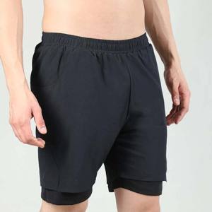 Short de gym 2 en 1 pour hommes, respirant, vêtements de fitness de qualité supérieure, logo personnalisé, léger, couleur unie, short d'entraînement, style décontracté - Product Image 6