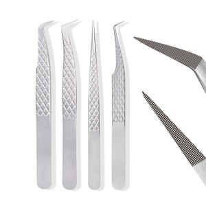 Wholesale Professional LENDIZER SURGICAL Stainless Steel Fiber Tip Eyelash Tweezers High Quality Lash Tip Tweezers Eyelash - Product Image 1