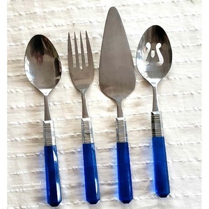 Beautiful Pink Salad Server Spoon Set High Quality Steel and <b>Epoxy</b> Best <b>Price</b> Flatware for Parties - Product Image 2