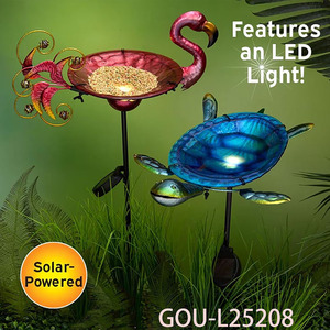 Flamingo decorativo para jardín - Bebedero y comedero solar para pájaros - Product Image 5