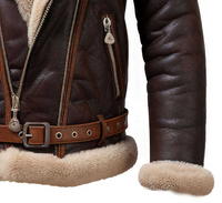 Vestes bombardier B-3 pour hommes de grande qualité, en cuir d'agneau véritable, veste en peau de mouton WW2 pour hommes, OEM ODM personnalisé