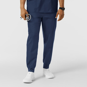 Hot Sell Medical Scrubs Suits <b>Jogger</b> Pants <b>Men's</b> 6-Pocket Cargo <b>Jogger</b> <b>Navy</b> - Product Image 3