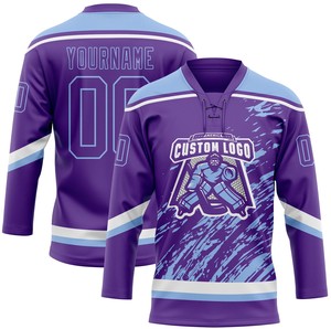 Personnalisez votre propre maillot de hockey avec col en dentelle, col en dentelle, 100% polyester, séchage rapide et antibactérien pour unisexe - Product Image 4