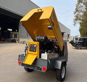 <b>Portable</b> Diesel Engine PLC <b>Air</b> <b>Compressor</b> Trailer Mounted Screw <b>Compressor</b> 8 Bar 116 Psi 185 Cfm <b>Air</b> Cooled for Construction - Product Image 2
