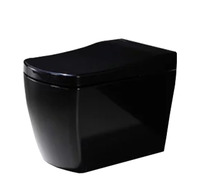 WC intelligent noir S380 S-trap monobloc à poser au sol avec chasse d'eau par jet, télécommande, design moderne et luxueux - VOGO SPAIN
