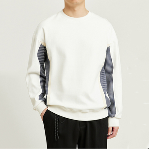 เสื้อสเวตเตอร์แบบสวมหัวสำหรับผู้ชายโอเวอร์ไซส์แบบใหม่เสื้อสเวตเตอร์แบบ100% คอตตอนเปิดไหล่เปิดไหล่หรูหราโลโก้แบบใหม่ - Product Image 1