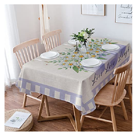 Nappe Moderne de Luxe Imprimée Double Face en Coton Biologique 100% Certifié GOTS, Imperméable et Anti-Huile, Personnalisable, Ensemble de Nappes pour