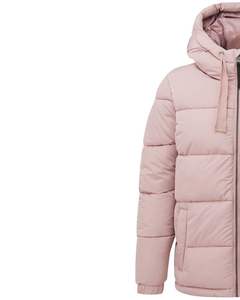 Chaqueta Acolchada Personalizada Color Rosa Pálido para Mujer, Abrigo Acolchado con Capucha para Invierno, Cierre de Cremallera, Relleno de Poliéster Cálido, Moda OEM Personalizada - Product Image 2