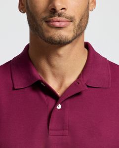 Artículo único 100% algodón para hombre Polo verano ropa casual color púrpura sólido transpirable cómodo Polo para hombre - Product Image 5