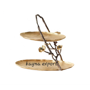 NEW DESIGN LUXURY DECORATIVE DATES NUTS SERVING <b>STAINLESS</b> <b>STEEL</b> <b>BOWL</b> WITH GOLD METAL STAND - Product Image 4