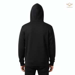 Sudadera con capucha/cierre de cremallera de forro polar estampado de punto grueso para hombre Yokebud OEM al por mayor, calidad premium - Product Image 4