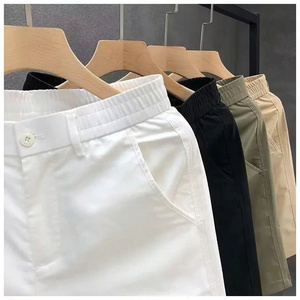 NH69 pantalones cortos casuales hechos de algodón elástico suave transpirable con una cintura elástica y cierre de botón diseñado para la comodidad - Product Image 5