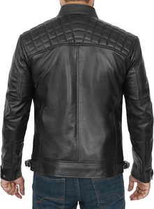 Veste d'extérieur en cuir de vache véritable, veste d'hiver, taille et poignets ajustables, col montant, fermeture éclair intégrale, veste de sport respirante, OEM - Product Image 3