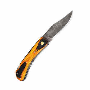 Cuchillo plegable de acero de Damasco de alta calidad con mango de madera/cuchillo de calidad premium - Product Image 3