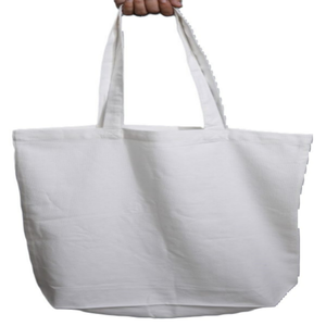 Sac fourre-tout en coton 100% réutilisable et écologique avec logo personnalisé imprimé, bandoulière, poignée longue, taille extra large pour le shopping - Product Image 5