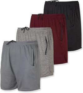Pantalones cortos de gimnasio de entrenamiento atlético de verano de 5 pulgadas para hombre, chándales hasta la rodilla con estampado de malla de secado rápido y bolsillos con cremallera - Product Image 3