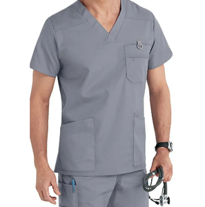 Summer Hospital Medical Men's Scrub Suits Comfortable Jersey Fabric Nursing Surgical Uniform <b>Sets</b> <b>Doctor</b> Wear - Product Image 1
