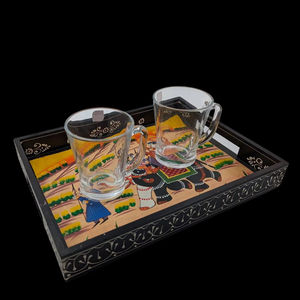 Bandeja de Servicio de Diseño con Recubrimiento de Esmalte de Madera MDF, Bandeja de Mesa de Alta Calidad para Hoteles y Restaurantes - Product Image 1