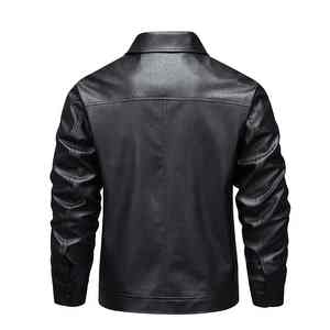 Chaqueta de hombre 2025, nueva chaqueta de cuero para hombre, chaqueta de solapa ajustada para primavera y otoño, chaqueta informal de exterior a prueba de viento, de última tendencia. - Product Image 5