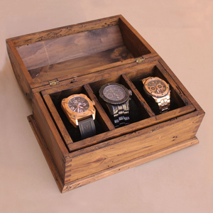 Excellent Quality Wood <b>Watch</b> Box 3 Slots Gifts Packing Box Fashion Accessories Wood <b>Watch</b> Collection Box - Product Image 3
