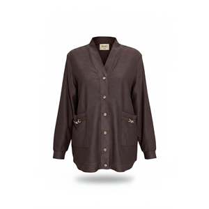 Cardigan en tricot grande taille Fitilli, couleur café - Product Image 2