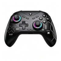 Manette de jeu PLAYX Hall Joystick avec éclairage RGB, fonction Turbo, gyroscope 6 axes, vibration, sans fil, avec station de charge