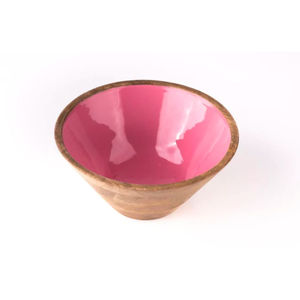 ชามเสิร์ฟอาหารทำจากไม้แท้ขนาดใหญ่ทาสีด้วยมือสีน้ำตาลและมีดีน่า - Product Image 6