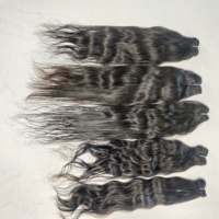 Cheveux humains indiens Remy non traités, alignés dans le sens des cuticules, en gros, couleur naturelle noire, pour femmes
