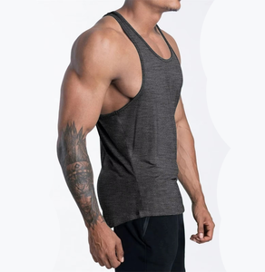 Débardeur de sport à séchage rapide, coupe athlétique, décontracté, pour homme, en coton tricoté et élasthanne, respirant, col rond, personnalisable - Product Image 3