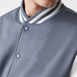 แจ็กเก็ตผ้าวูลแบบเต็มตัวสำหรับผู้ชายแจ็กเก็ตเบสบอลผ้าวูลย้อมสีล้วนสำหรับผู้ชายสินค้ามาแรง - Product Image 5