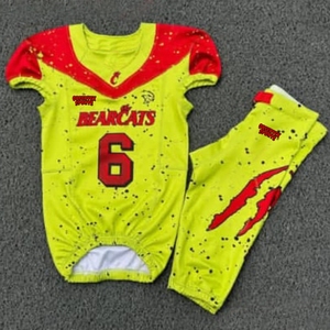 Conjunto de uniformes de fútbol americano de alto rendimiento 100% poliéster equipo uniforme de fútbol americano mangas cortas hecho en Pakistán - Product Image 3