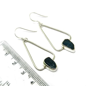Boucles d'oreilles pendantes en apatite bleu néon, argent sterling 925 avec pierre précieuse brute naturelle, plaqué or, bijoux ethniques de mariage, cadeau parfait - Product Image 3